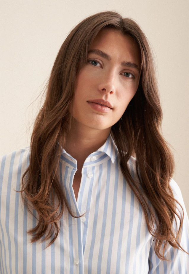 Shirt dress with stretch regular fit in Light Blue |  Seidensticker Onlineshop