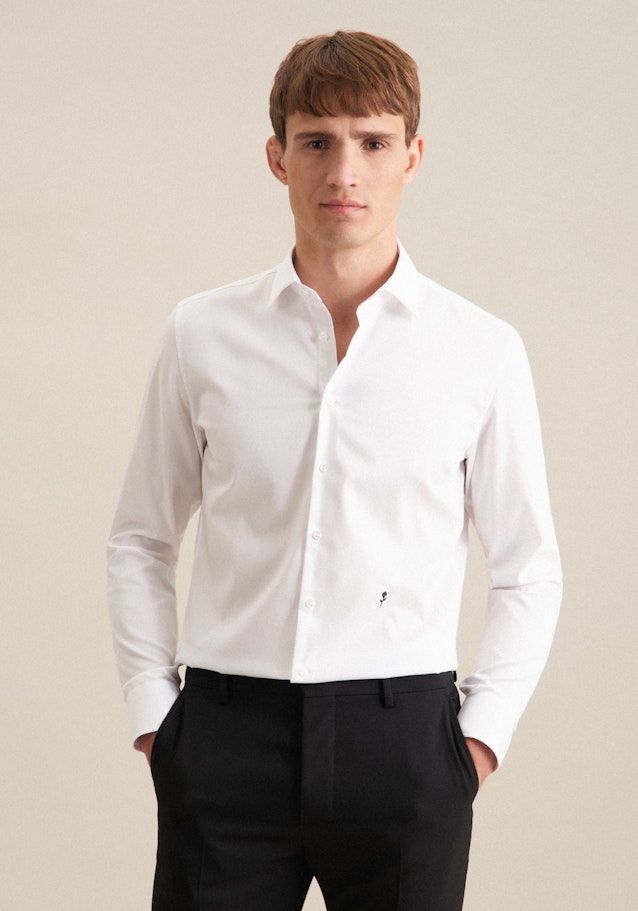 Bügelfreies Twill Business Hemd in Slim mit Kentkragen in Weiß | Seidensticker Onlineshop