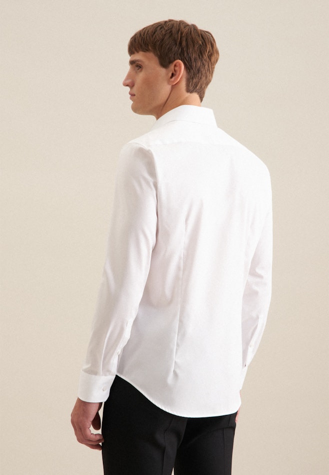 Non-iron Twill Business Shirt in Slim with Kent-Collar in White | Seidensticker online shop