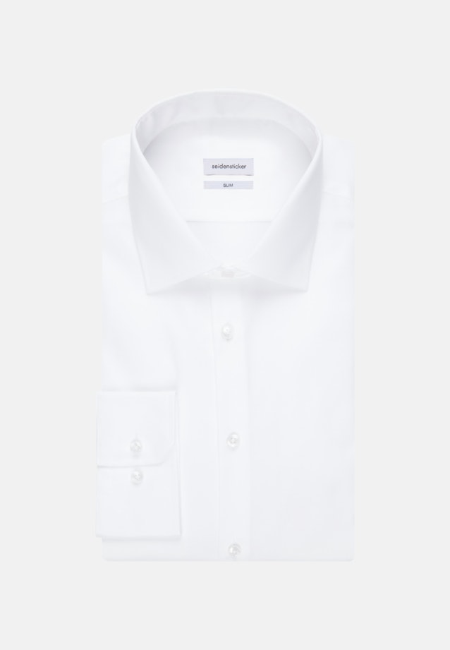 Non-iron Twill Business Shirt in Slim with Kent-Collar in White |  Seidensticker Onlineshop