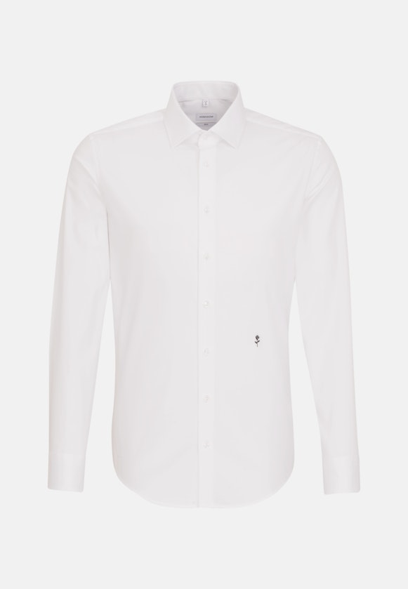 Non-iron Twill Business Shirt in Slim with Kent-Collar in White |  Seidensticker Onlineshop