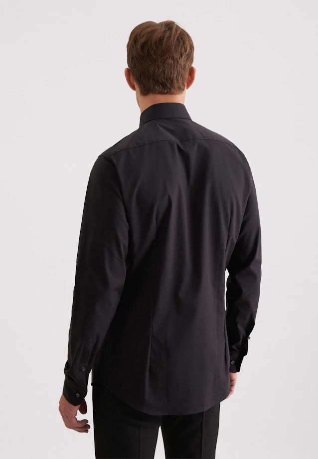 Shaped Business Hemd Uni in Schwarz |  Seidensticker Onlineshop