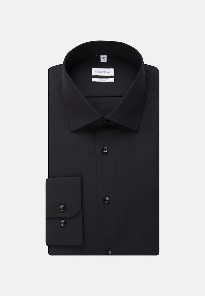 Shaped Chemise d'affaires Uni dans Noir | Boutique en ligne Seidensticker