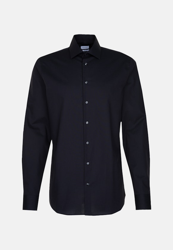 Shaped Business Hemd Uni in Schwarz |  Seidensticker Onlineshop