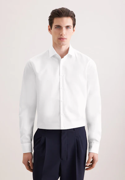 Shaped Business shirt Uni in White |  Seidensticker Onlineshop