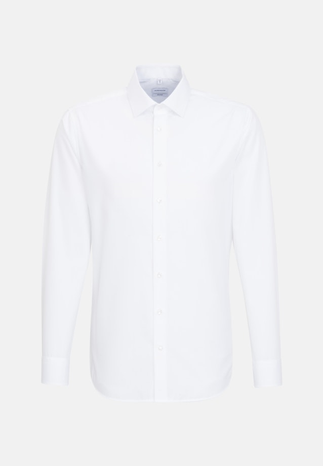 Non-iron Poplin Business Shirt in Shaped with Kent-Collar and extra long sleeve in White |  Seidensticker Onlineshop