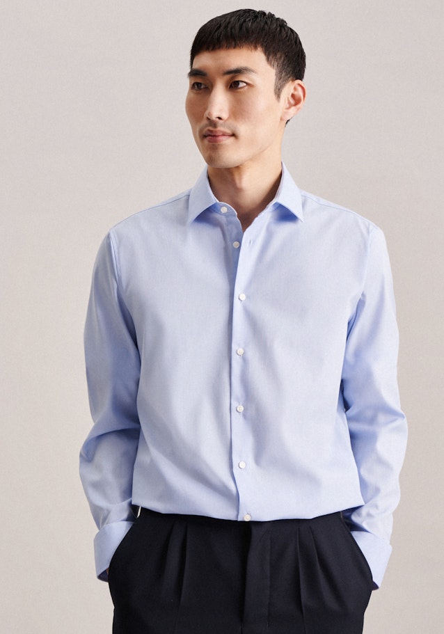 Shaped Chemise d'affaires Uni in Bleu Clair | Seidensticker Onlineshop
