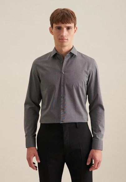Shaped Business shirt Uni in Grey |  Seidensticker Onlineshop