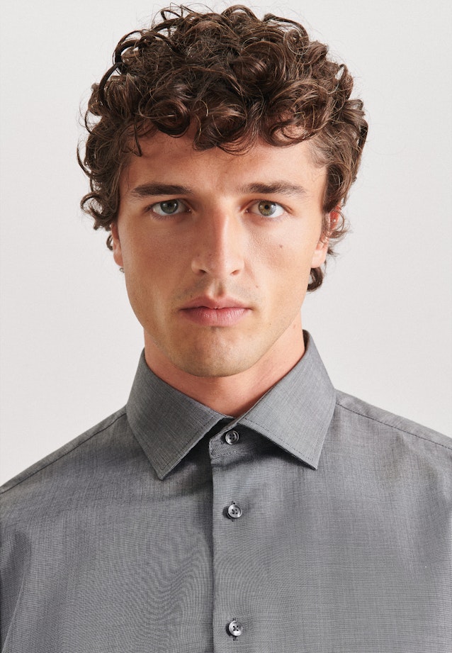 Shaped Business Hemd Uni in Grau |  Seidensticker Onlineshop