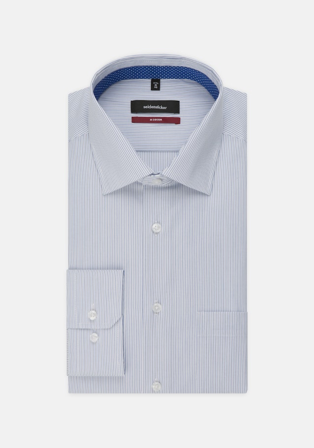 Non-iron Poplin Business Shirt in Regular with Kent-Collar in Medium Blue |  Seidensticker Onlineshop