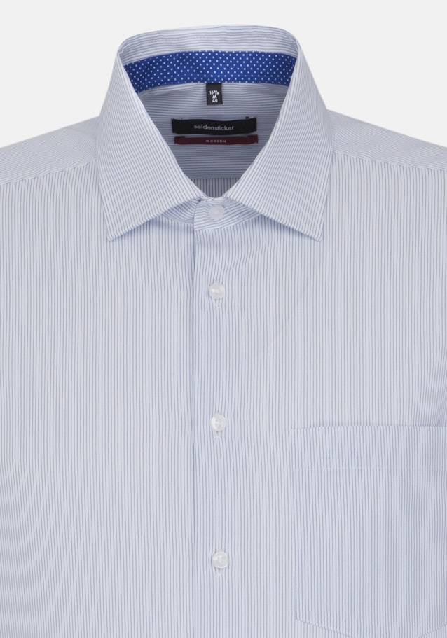 Non-iron Poplin Business Shirt in Regular with Kent-Collar in Medium Blue |  Seidensticker Onlineshop