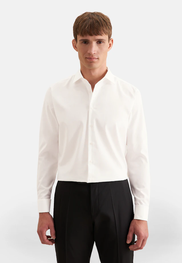 Shaped Business shirt Uni in Ecru |  Seidensticker Onlineshop