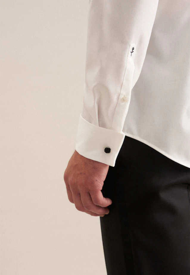 Shaped Business Hemd Uni in Ecru |  Seidensticker Onlineshop