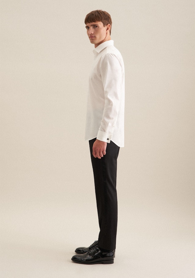 Non-iron Poplin Business Shirt in Shaped with Kent-Collar in Ecru |  Seidensticker Onlineshop