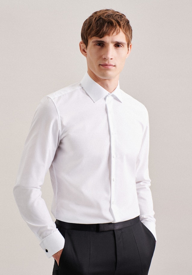 Bügelfreies Popeline Business Hemd in Shaped mit Kentkragen in Weiß | Seidensticker Onlineshop