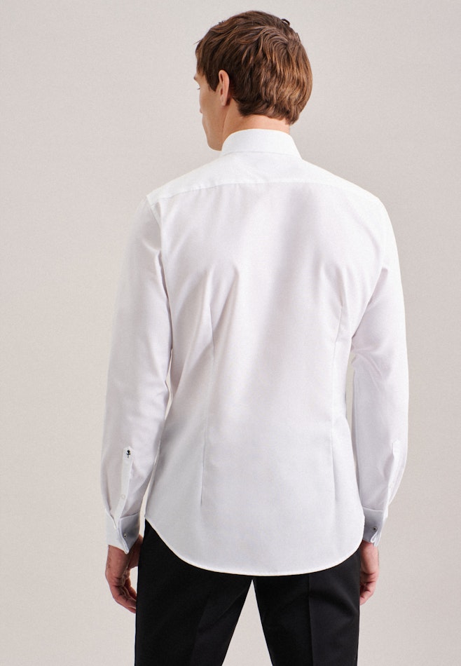 Non-iron Poplin Business Shirt in Shaped with Kent-Collar in White | Seidensticker online shop
