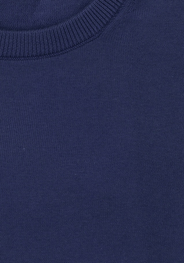 Rundhals Pullover 100% Baumwolle in Mittelblau |  Seidensticker Onlineshop