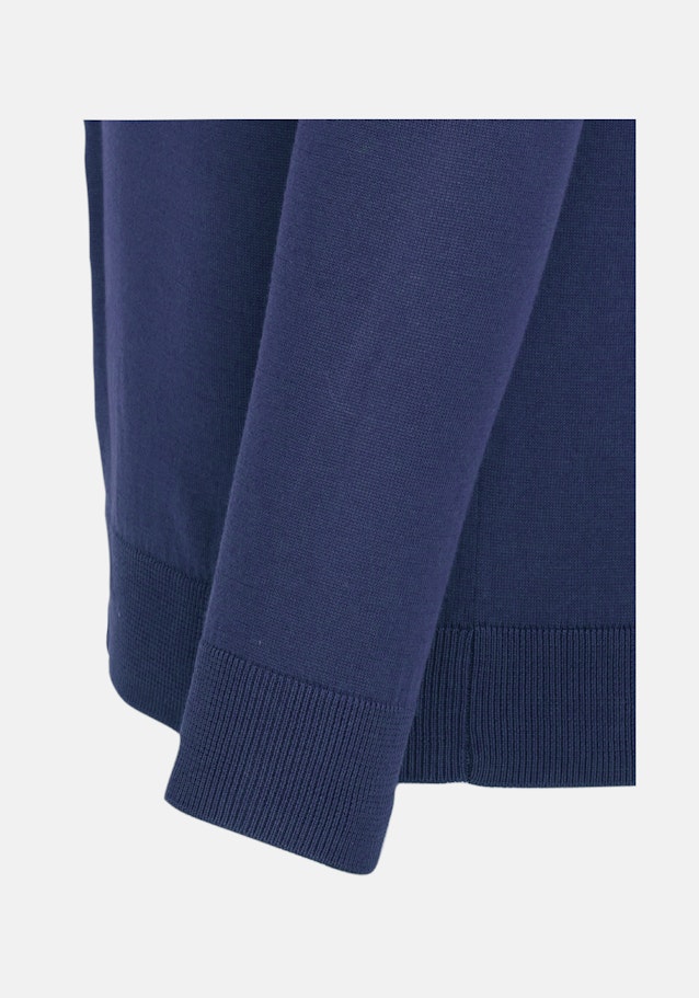 Crew Neck Pullover Tailored in Medium Blue |  Seidensticker Onlineshop