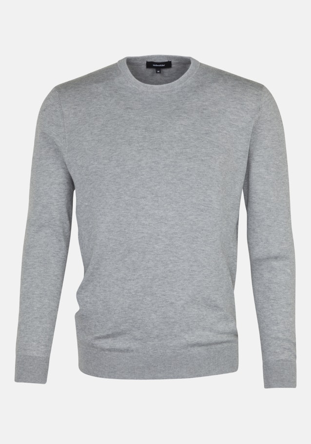 Rundhals Pullover 100% Baumwolle in Grau |  Seidensticker Onlineshop