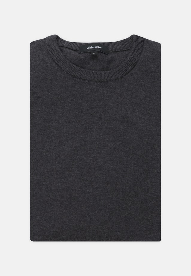 Rundhals Pullover Uni in Grau |  Seidensticker Onlineshop