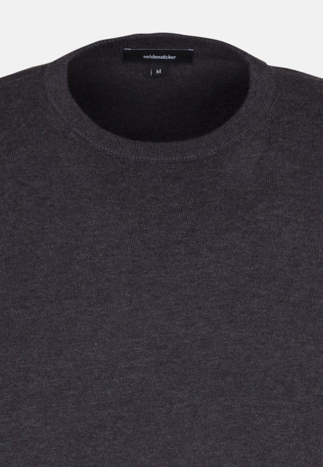 Rundhals Pullover Uni in Grau |  Seidensticker Onlineshop