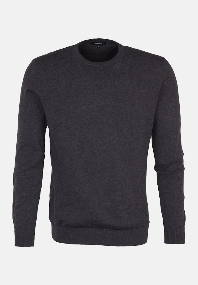 Rundhals Pullover Uni in Grau |  Seidensticker Onlineshop