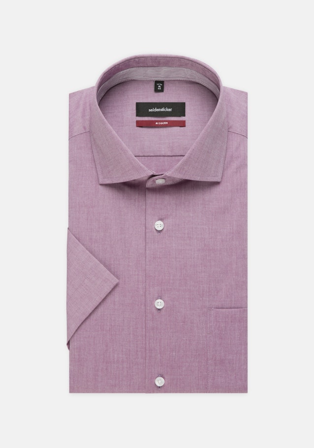 Non-iron Chambray Korte mouwen Business overhemd in Regular with Kentkraag in Paars |  Seidensticker Onlineshop