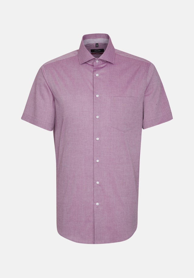 Non-iron Chambray Short sleeve Business Shirt in Regular with Kent-Collar in Purple |  Seidensticker Onlineshop