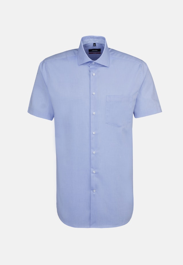 Non-iron Chambray Short sleeve Business Shirt in Regular with Kent-Collar in Light Blue |  Seidensticker Onlineshop