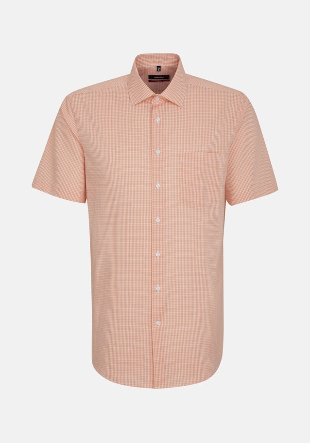 Bügelfreies Popeline Kurzarm Business Hemd in Regular mit Kentkragen in Orange |  Seidensticker Onlineshop