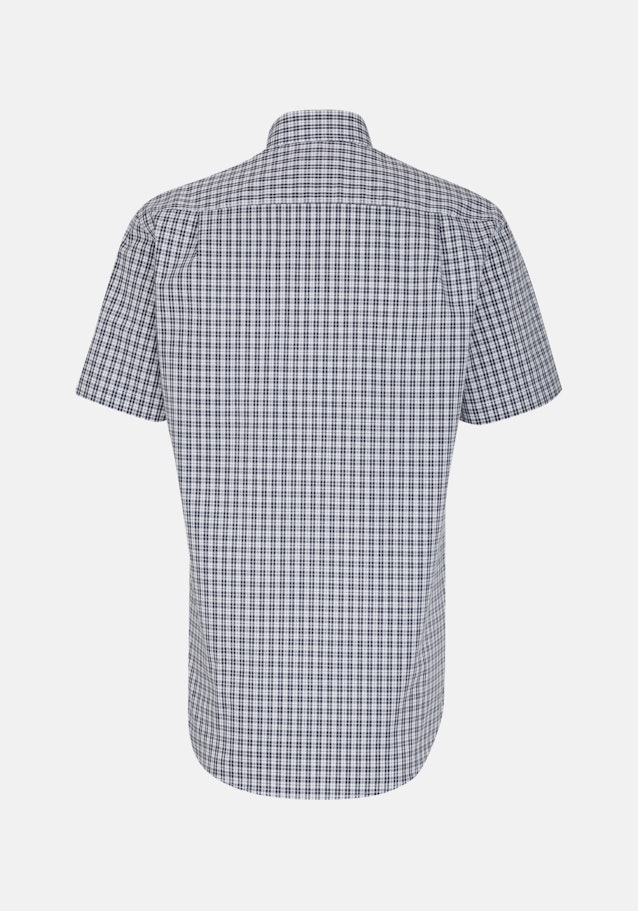 Bügelfreies Popeline Kurzarm Business Hemd in Regular mit Button-Down-Kragen in Dunkelblau |  Seidensticker Onlineshop