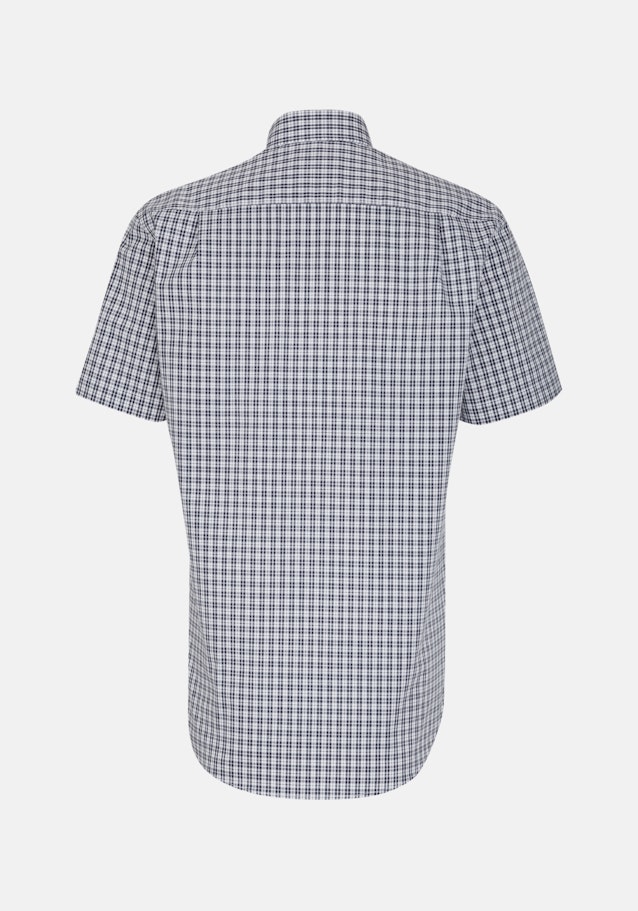 Non-iron Popeline Korte mouwen Business overhemd in Regular with Button-Down-Kraag in Donkerblauw |  Seidensticker Onlineshop