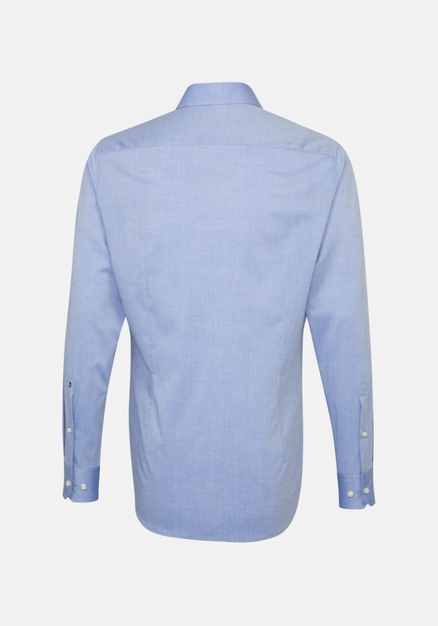 Bügelfreies Chambray Business Hemd in Shaped mit Kentkragen in Mittelblau |  Seidensticker Onlineshop