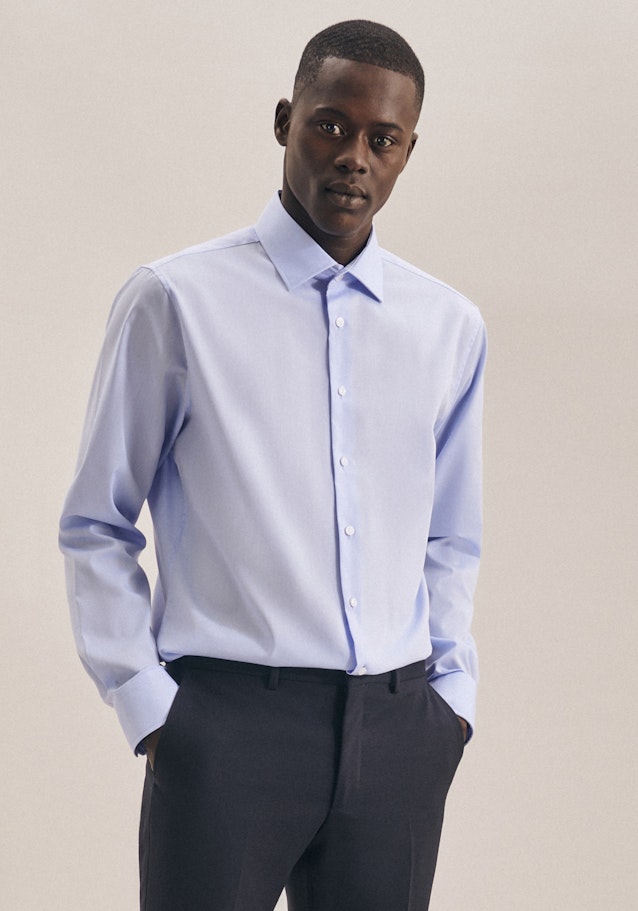 Shaped Chemise d'affaires Uni in Bleu Clair | Seidensticker Onlineshop