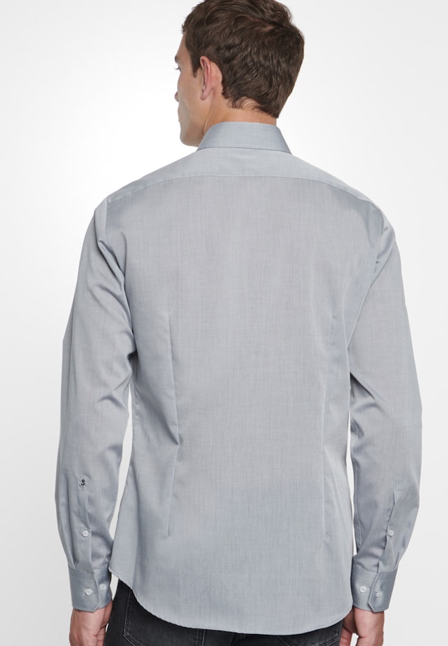 Bügelfreies Chambray Business Hemd in Shaped mit Kentkragen in Grau | Seidensticker Onlineshop