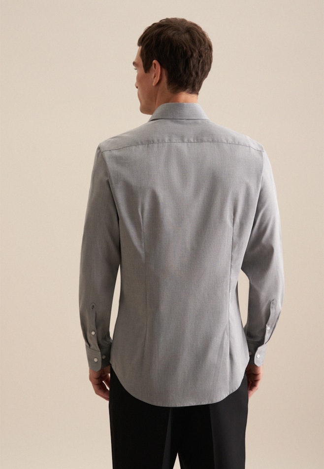 Non-iron Chambray Business Shirt in Shaped with Kent-Collar in Grey | Seidensticker Onlineshop
