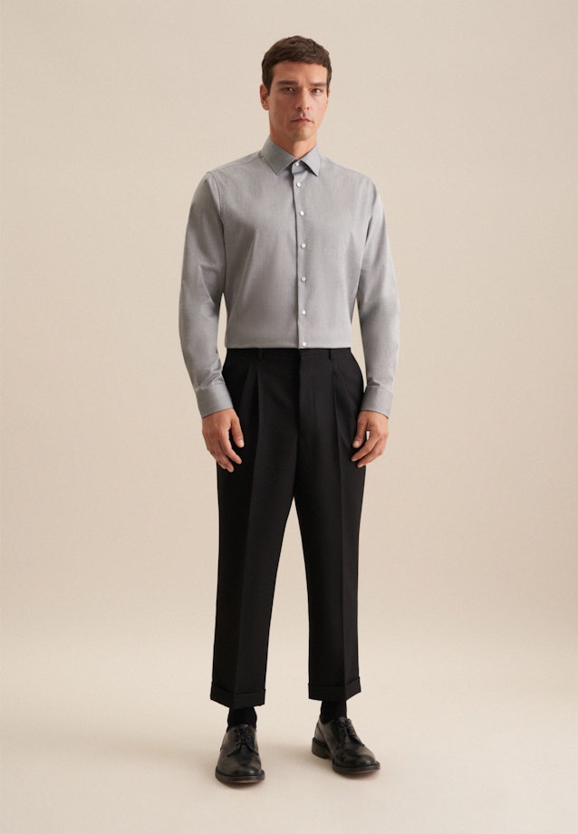 Shaped Business Hemd Uni in Grau |  Seidensticker Onlineshop