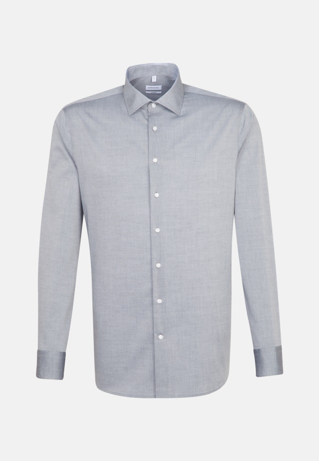 Non-iron Chambray Business Shirt in Shaped with Kent-Collar in Grey |  Seidensticker Onlineshop
