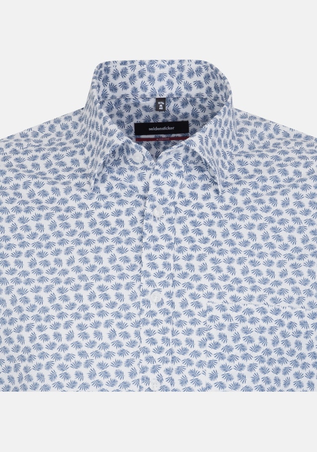 Popeline Korte mouwen Business overhemd in Regular with Covered Button-Down-Kraag in Middelmatig Blauw |  Seidensticker Onlineshop