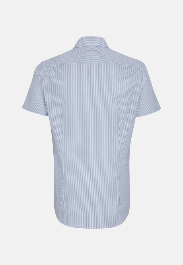 Bügelfreies Popeline Kurzarm Business Hemd in Shaped mit Kentkragen in Mittelblau |  Seidensticker Onlineshop
