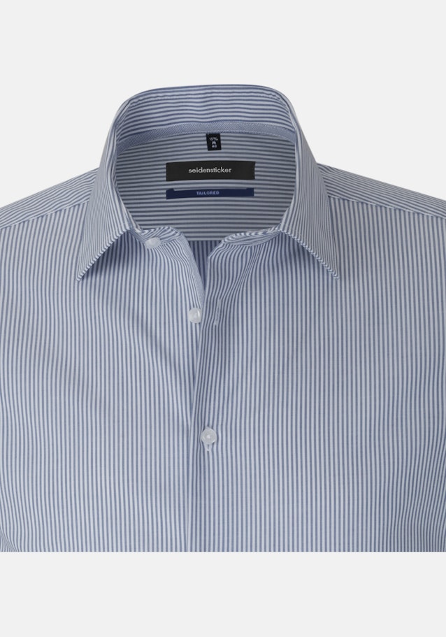 Bügelfreies Popeline Kurzarm Business Hemd in Shaped mit Kentkragen in Mittelblau |  Seidensticker Onlineshop