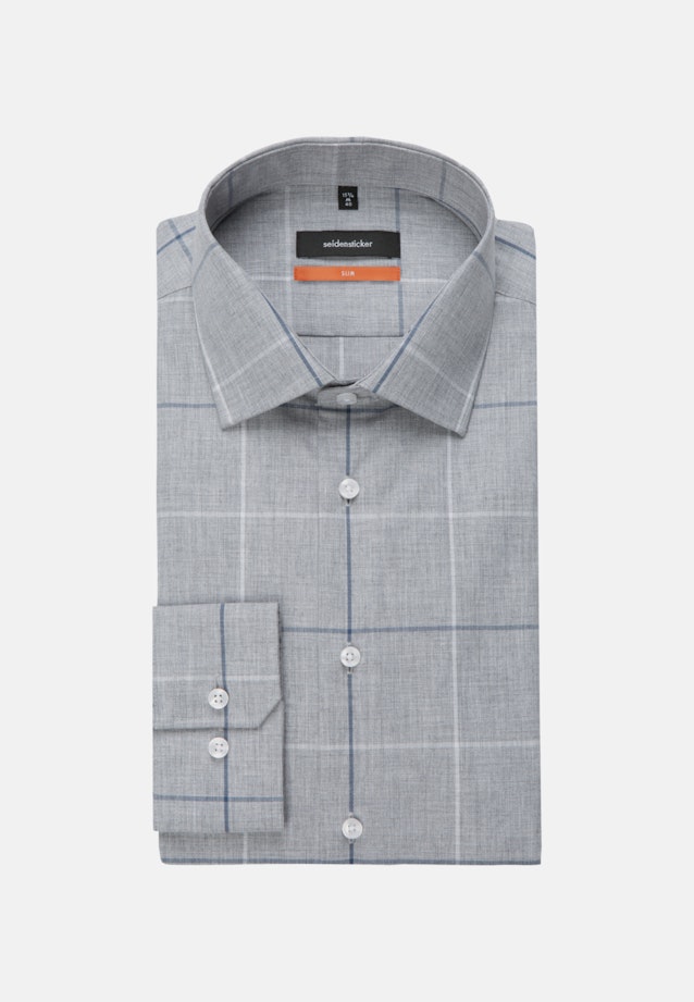 Easy-iron Melange yarns Business Shirt in Slim with Kent-Collar in Grey |  Seidensticker Onlineshop