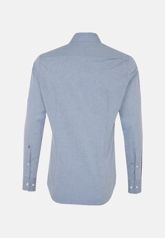 Bügelleichtes Melange Garne Business Hemd in Slim mit Kentkragen in Mittelblau |  Seidensticker Onlineshop