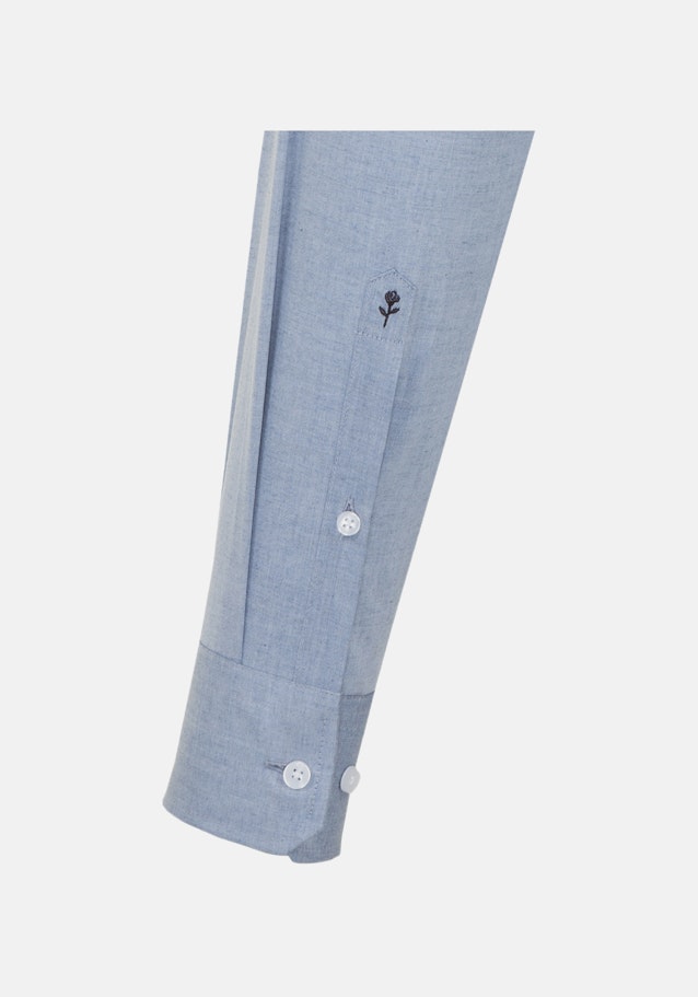 Easy-iron Melange Garne Business overhemd in Slim with Kentkraag in Middelmatig Blauw |  Seidensticker Onlineshop