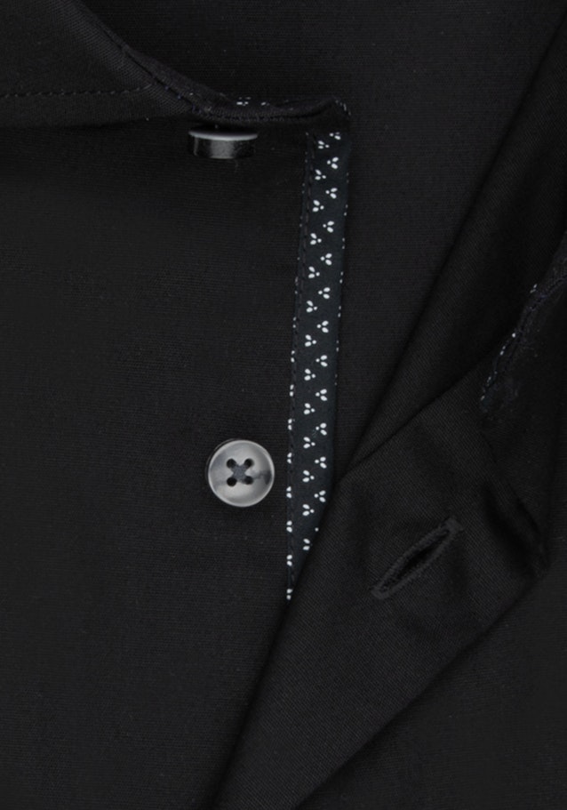 Bügelfreies Popeline Business Hemd in Slim mit Kentkragen in Schwarz |  Seidensticker Onlineshop