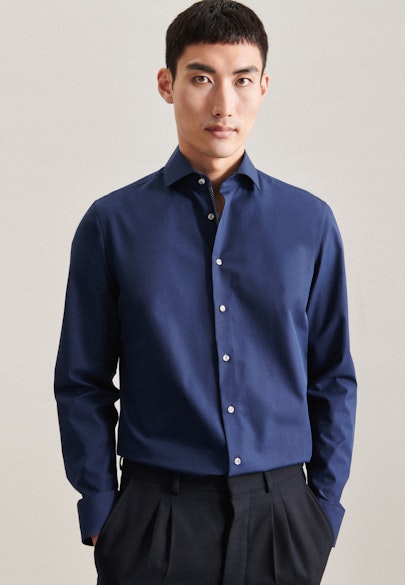Slim Business Hemd Uni in Dunkelblau |  Seidensticker Onlineshop