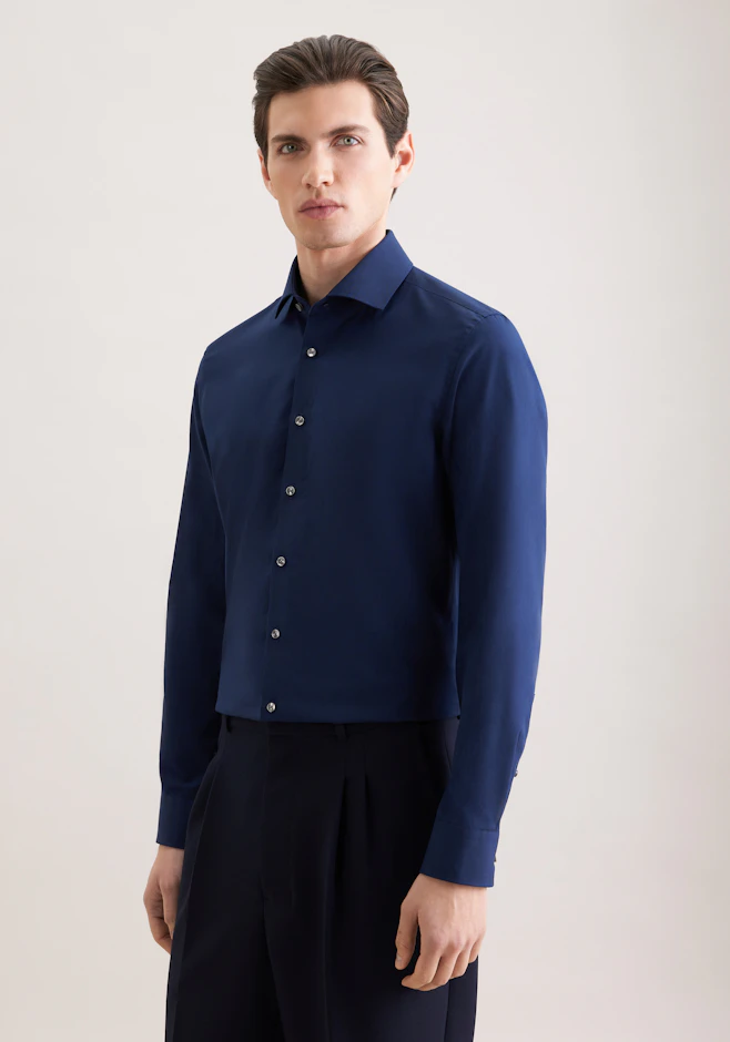 Slim Business Hemd Uni in Dunkelblau | Seidensticker Onlineshop