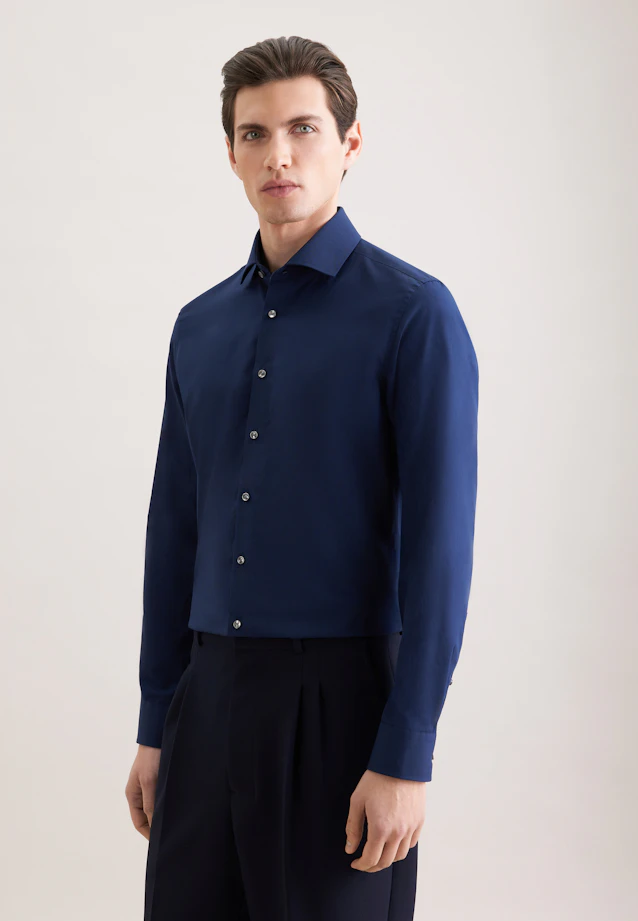 Slim Business shirt Uni in Dark Blue |  Seidensticker Onlineshop