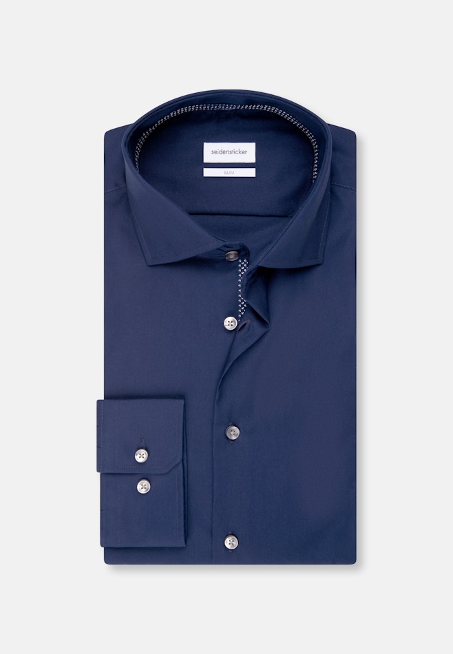 Slim Chemise d'affaires Uni dans Bleu Foncé | Boutique en ligne Seidensticker