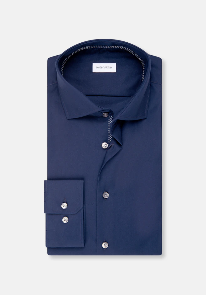 Slim Chemise d'affaires Uni dans Bleu Foncé | Boutique en ligne Seidensticker